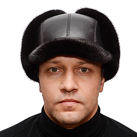 Норкова чоловіча шапка Вушанка з козирком