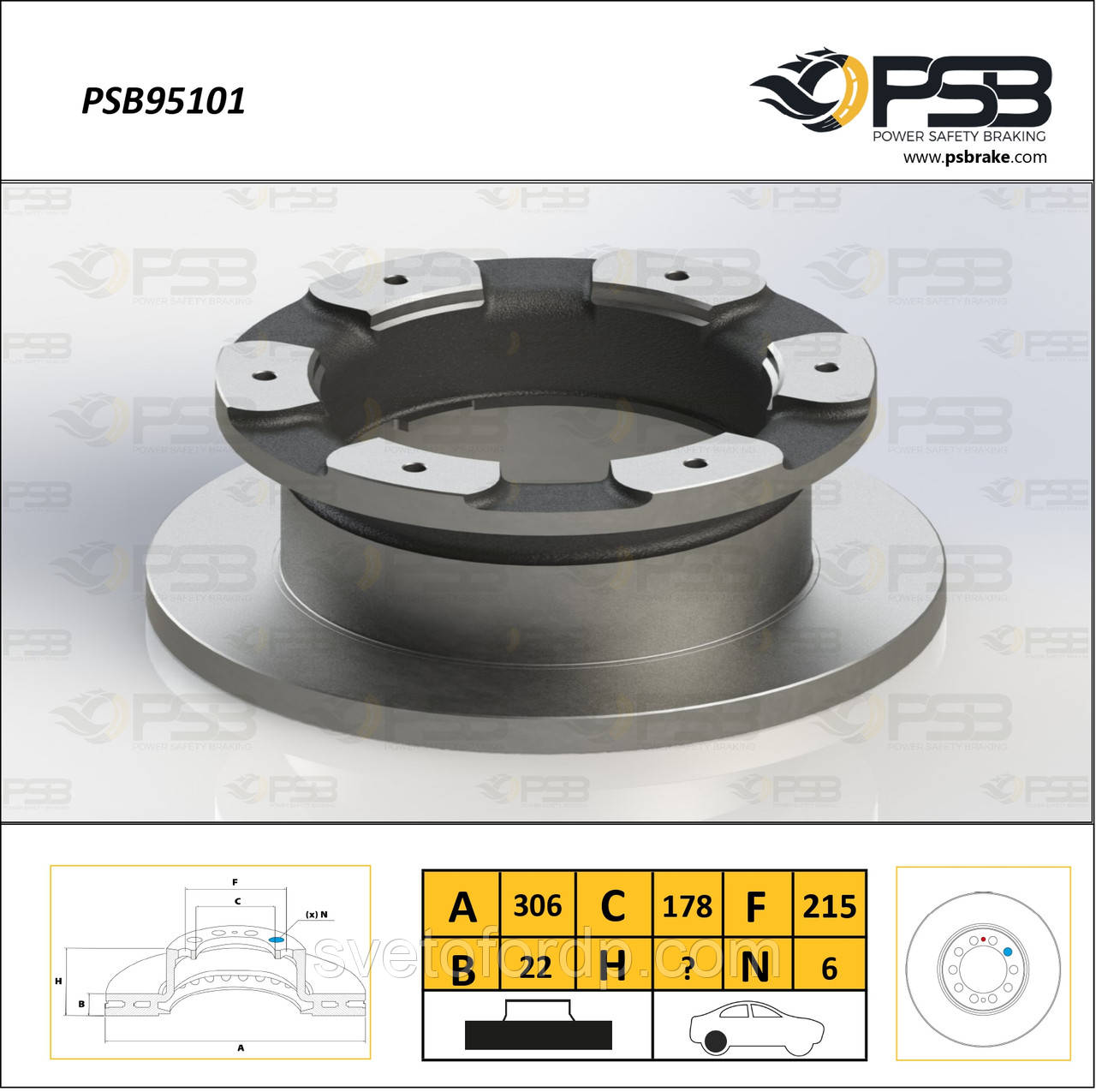 Диск торм. задний Iveco Daily III Platform Chassis 1шт. [ PSB ] 42471150, фото 1