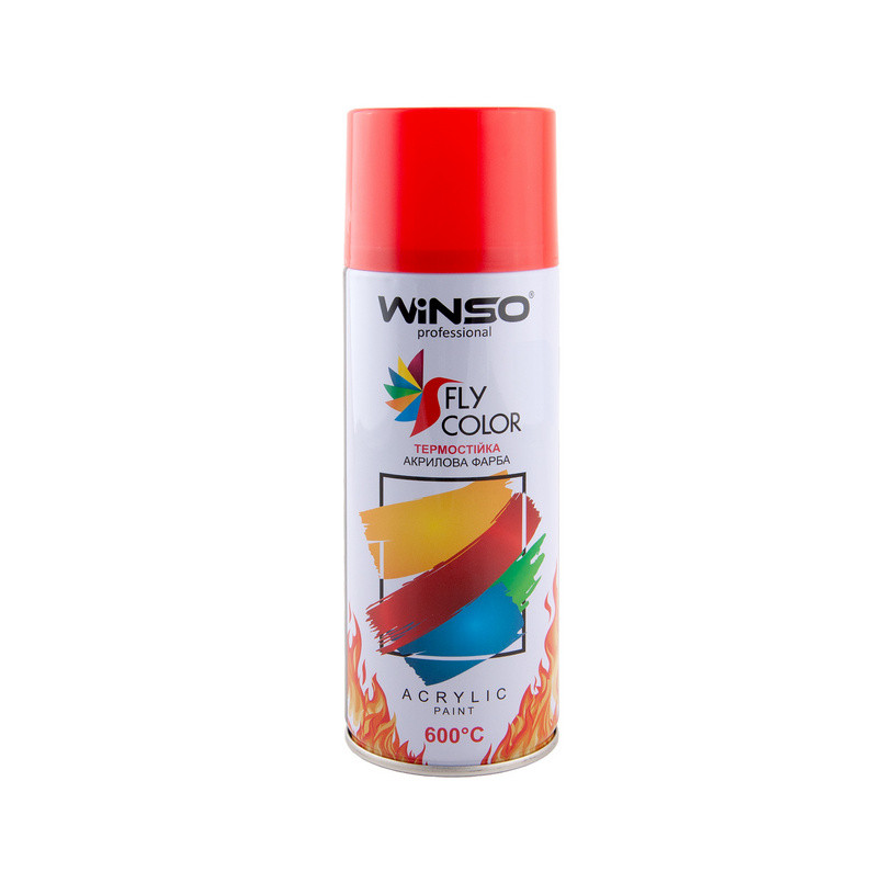 Фарба високотемпературна 600°, Spray 450ml., червоно-червоний, (FLAME RED/RAL3000), 12 шт./пач., фото 1