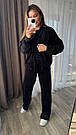 Велюровий спортивний жіночий костюм на молнії зі стрілками р.42-60 SPRING ЧОРНИЙ 769, фото 2