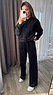 Велюровий спортивний жіночий костюм на молнії зі стрілками р.42-60 SPRING ГРАФІТ 769, фото 8