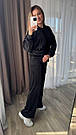 Велюровий спортивний жіночий костюм на молнії зі стрілками р.42-60 SPRING ЧОРНИЙ 769, фото 4