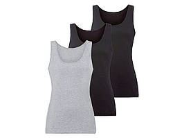 Комплект жіночих майок із 3 штук, розмір M/L, колір сірий, чорний