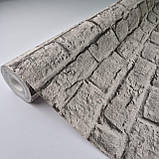 Шпалери вінілові 1,06 × 10,05 м Marburg Loft Superior 1034118, сіро-бежеві, під цеглу для вітальні, спальні, фото 2