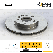 Диск гальмівний передній Volkswagen Transporter T4, Van T4, Multivan "Вентилир." кт — 2 шт. [ PSB ] 7D0615301C