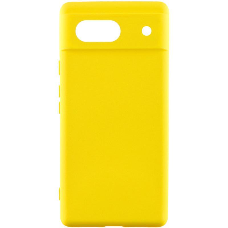 Чохол Silicone Cover Lakshmi Full Camera (AAA) для Google Pixel 7a | Мікрофібра Жовтий / Yellow, фото 1