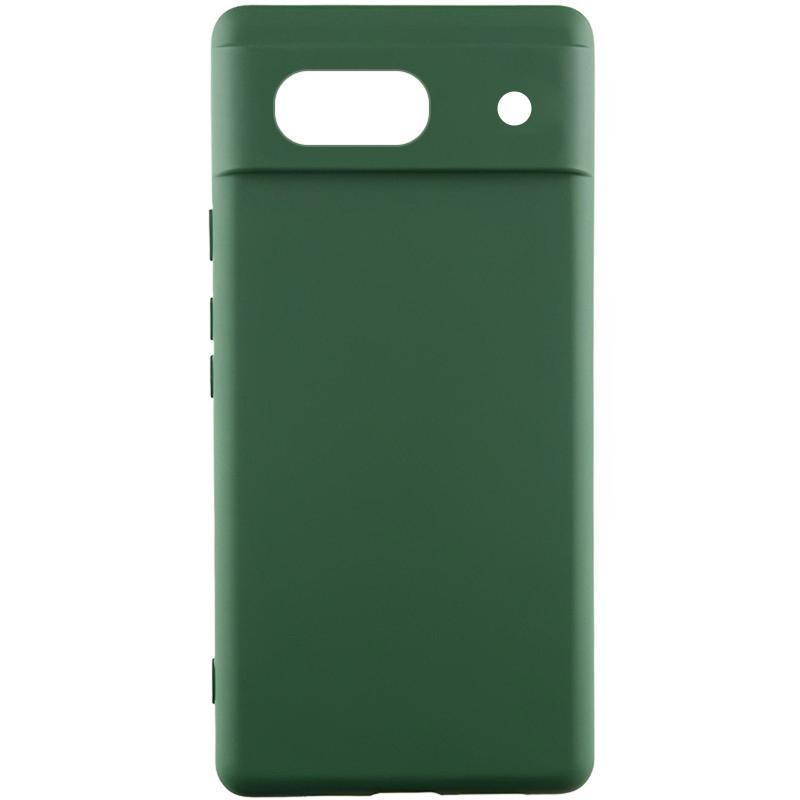 Чохол Silicone Cover Lakshmi Full Camera (AAA) для Google Pixel 7a | Мікрофібра Зелений / Cyprus Green, фото 1