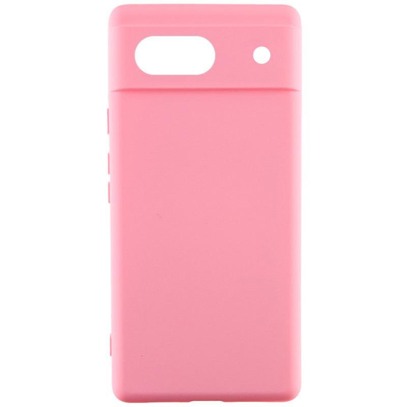 Чохол Silicone Cover Lakshmi Full Camera (AAA) для Google Pixel 7a | Мікрофібра Рожевий / Light pink, фото 1