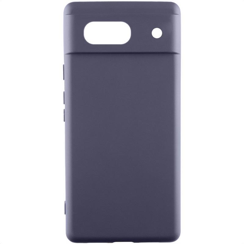 Чохол Silicone Cover Lakshmi Full Camera (AAA) для Google Pixel 7a | Мікрофібра Сірий / Dark Gray, фото 1