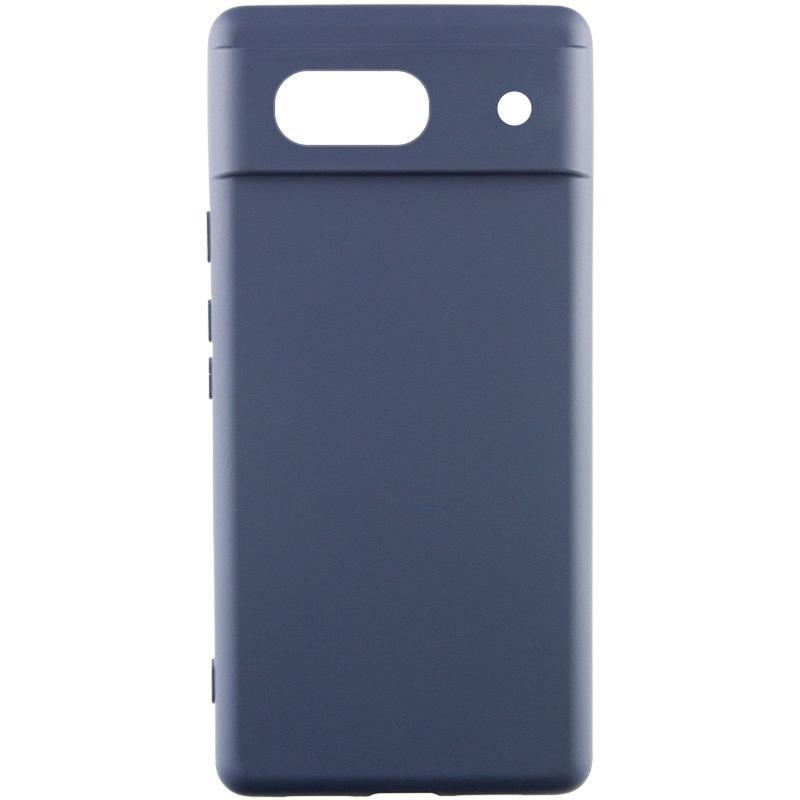 Чохол Silicone Cover Lakshmi Full Camera (AAA) для Google Pixel 7a | Мікрофібра Темно-синій / Midnight blue, фото 1