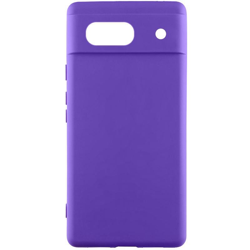 Чохол Silicone Cover Lakshmi Full Camera (AAA) для Google Pixel 7a | Мікрофібра Фіолетовий / Amethyst, фото 1