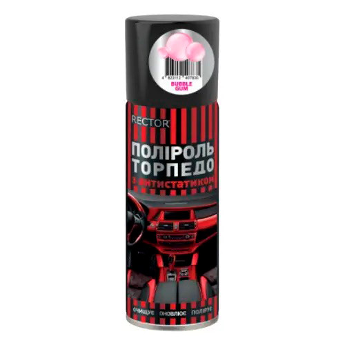 Поліроль для "торпедо" з ароматом "Bubble Gum" в аер. пакованні, 200 мл. ТМ "RECTOR" (12 шт. в уп), фото 1