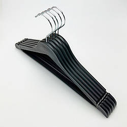 Вішалки плічка для одягу пластикові чорні W-MG44 в упаковці 5 штук, довжина 440 мм