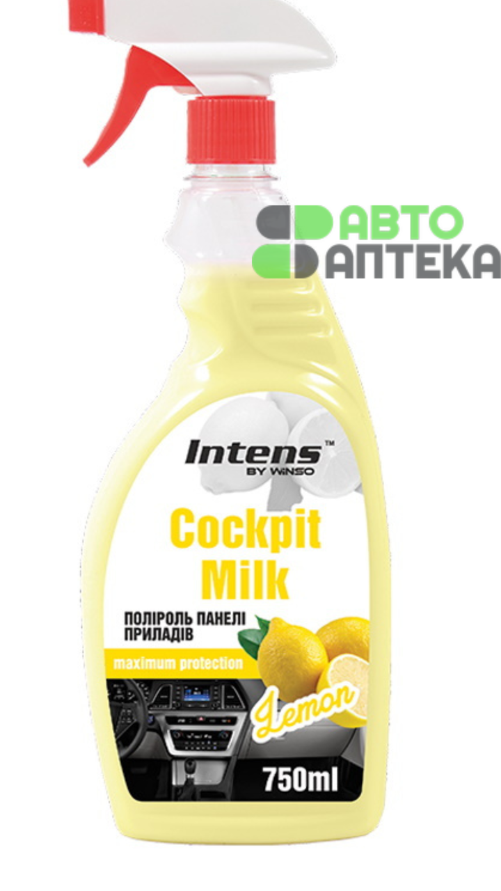 Поліроль-молочко для приладової панелі WINSO COCKPIT MILK Lemon 750 мл у тригер. пак. (20шт/ящ.), фото 1