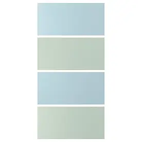 МЕХАМН 4 панелі для рами розсувних дверцят, блакитний/світло-зелений, 100x201 см