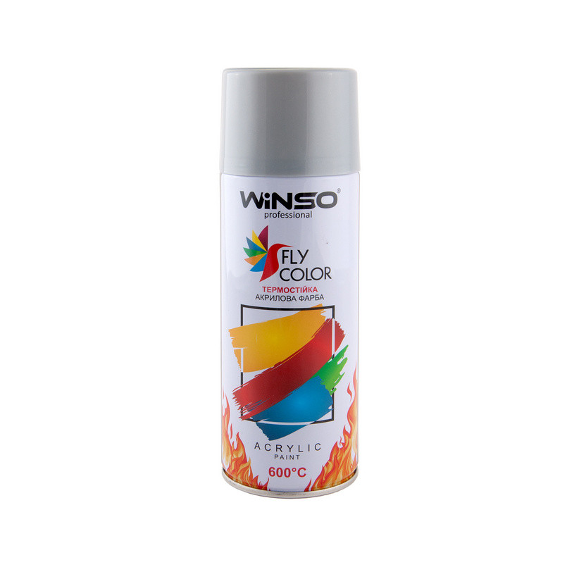 Фарба високотемпературна 600°, Spray 450ml., сріблясто-сірий, (SILVER GREY/RAL9022), 12 шт./пач., фото 1