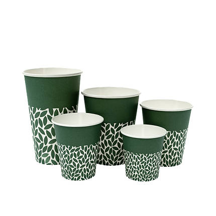 Стакан одношаровий БІО 175мл - Зелений (50шт.), 20уп/ящ, фото 2