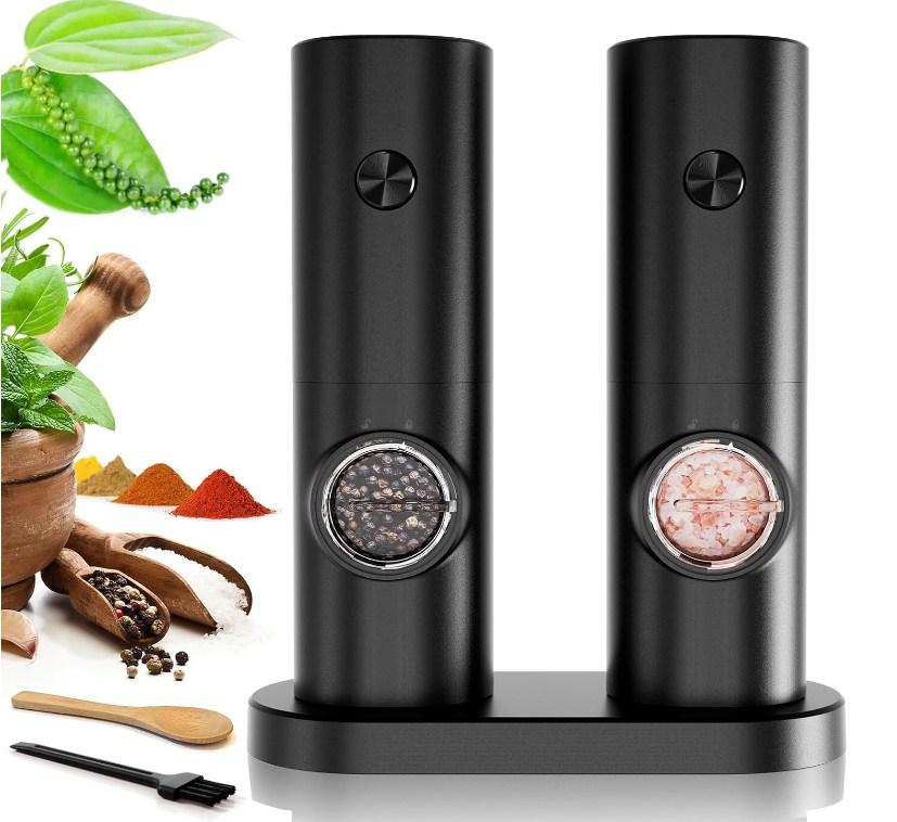 Електричний набір млинків RUHHY для солі та перцю – 2 шт,  LED-підсвітка 25558, фото 1