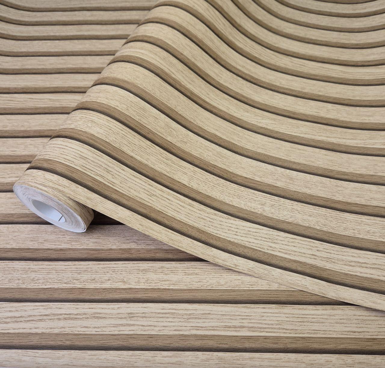 Шпалери вінілові 1,06 × 10 м Marburg Floralia 1033908, коричнево-бежеві, у смужку для вітальні, спальні, фото 1