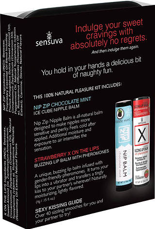 Подарунковий набір Sensuva Lips & Nips Pleasure Kit — Chocolate Strawberry 2 x 4 г, фото 2
