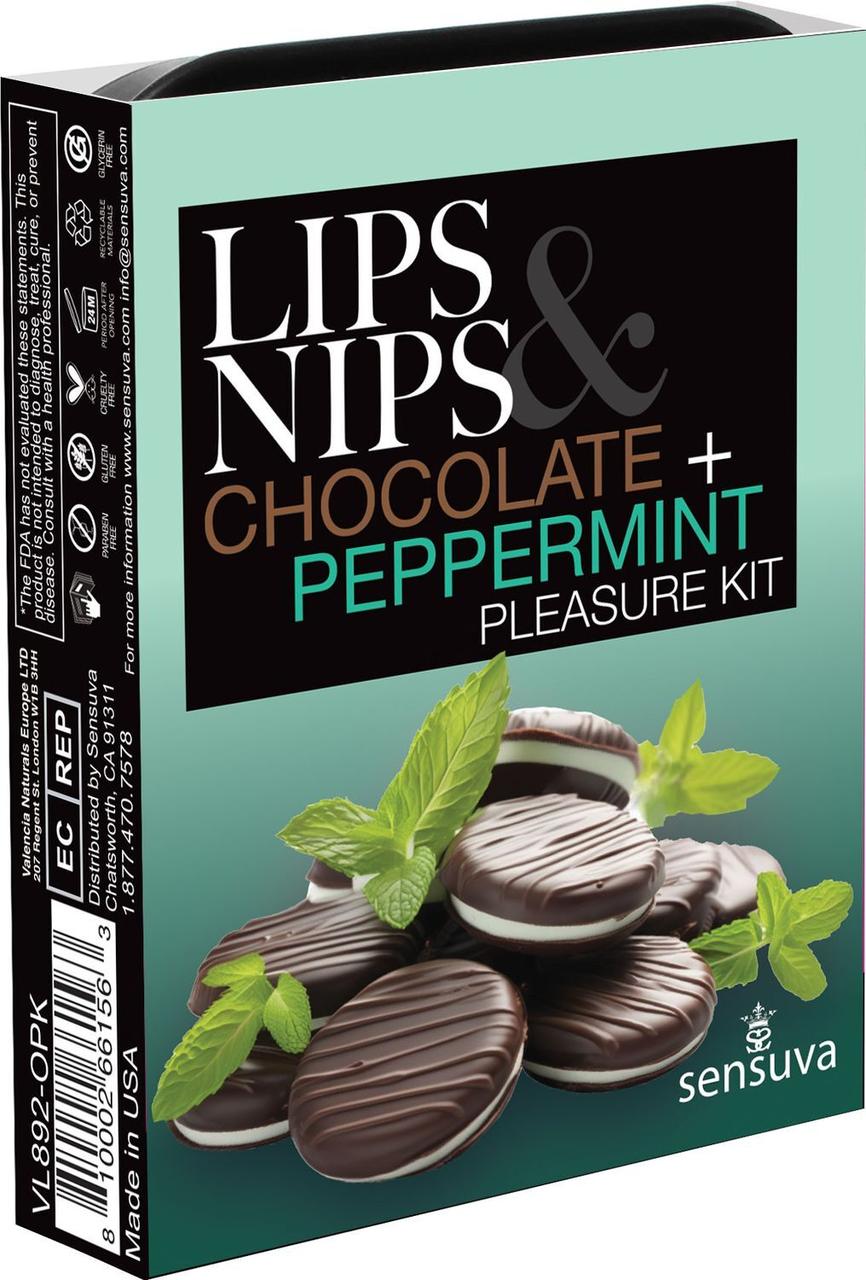 Подарунковий набір Sensuva Lips & Nips Pleasure Kit — Chocolate Peppermint 2 x 4 г