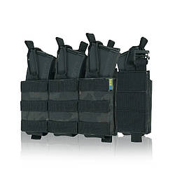 Передня панель для плитоноски з 3 підсумками під магазин Чорний мультикам