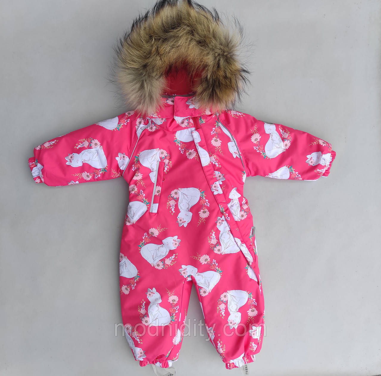 Зимовий дитячий суцільний теплий термо комбінезон для дівчинки "Ліза" на 3 роки, фото 1