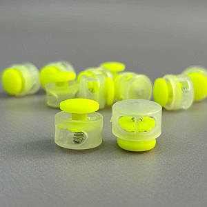 Фіксатор бочонок для шнура пластиковий 16 мм, матовий салатовий