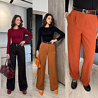 Трендовые женские классические брюки идеальный выбор для офиса и повседневных образов (без ремня)