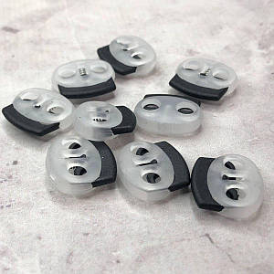 Фіксатор для шнура пластиковий 19 мм, матовий із чорним