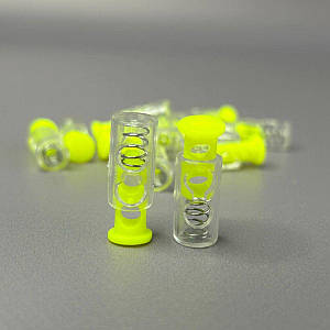 Фіксатор для шнура пластиковий, прозорий - 20 мм - салатовий