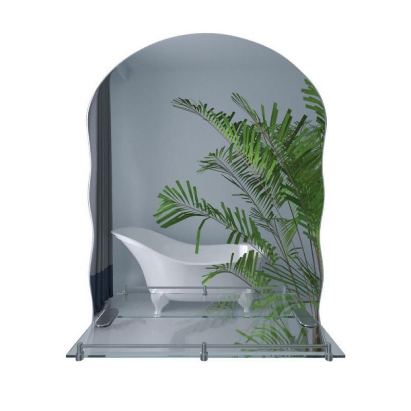 Дзеркало Lidz Anny 140.07.02 (1) 600х850х106 настінне з поличкою прямокутне з дугоподібним верхом та фігурними, фото 1