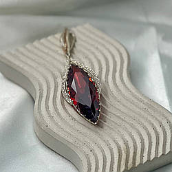 Авторський кулон зі срібла з золотом і червоним гранатом Тріумф