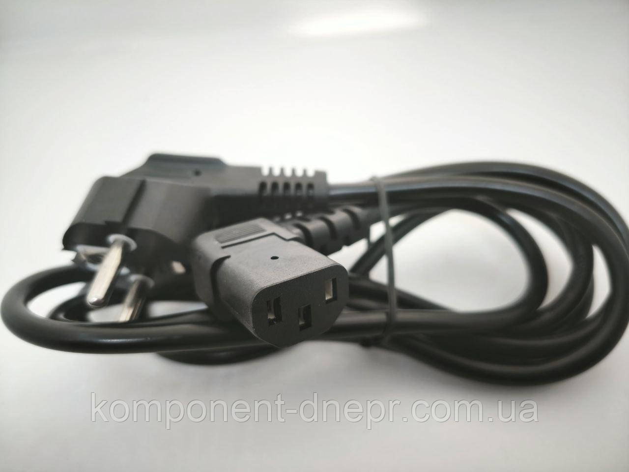 Шнур мережевий комп'ютерний кутовий 3x0,75 мм (мідь) 1,8 м, фото 1