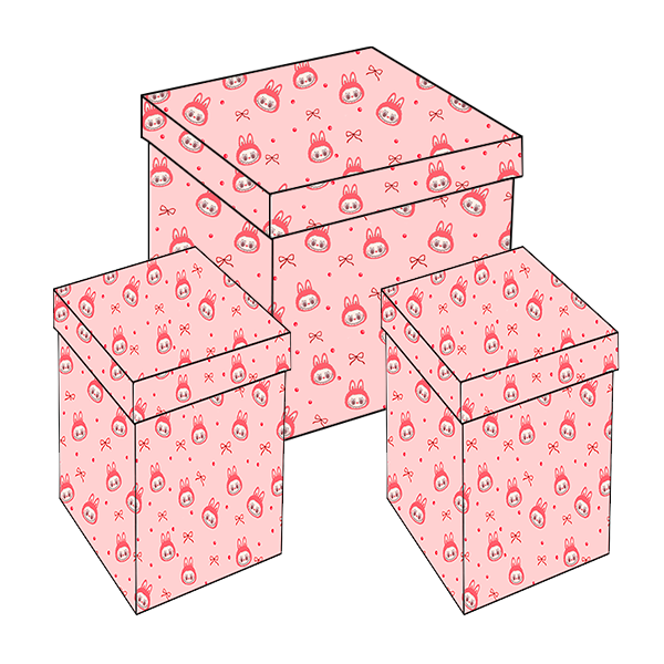 "Лабубу" - Набор "BOX" Коробочок (рожевий), фото 1