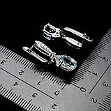 Сережки. Натуральний аквамарин. Срібло 925., фото 2