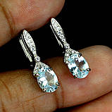 Сережки. Натуральний аквамарин. Срібло 925., фото 3