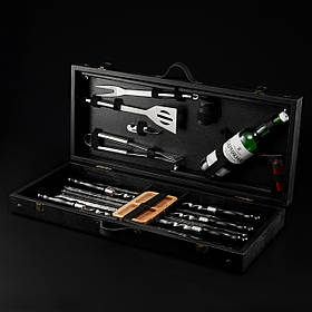 Шашличний набір "Grills G15" Чорний | Подарунок для любителя відпочинку