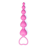 Силіконовий анальний ланцюг серця, Анальна пробка Світло Рожева з кільцем, Інтимні іграшки, фото 2