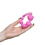 Силіконовий анальний ланцюг серця, Анальна пробка Світло Рожева з кільцем, Інтимні іграшки, фото 6