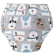 Тренувальні трусики для дітей  | багаторазові підгузки, розмір 90см (6-11кг), 1шт  (зимові ведмедики)