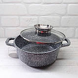 Каструля казан із гранітним антипригарним покриттям 2.3 л 20 см  Edenberg EB-3976 Індукційний казан із кришкою, фото 2