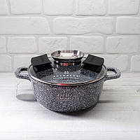 Каструля казан із гранітним антипригарним покриттям 2.3 л 20 см  Edenberg EB-3976 Індукційний казан із кришкою