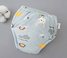 Тренувальні трусики для дітей  | багаторазові підгузки, розмір 90см (6-11кг), 1шт  (сірий зайчик)
