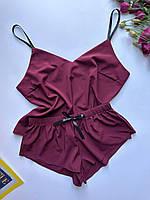 Вишневий комплект майка та шорти, для дому.