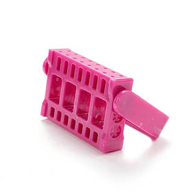 Підставка - контейнер для фрезерних насадок, на 16 комірок із кришкою  Яскраво-рожевий