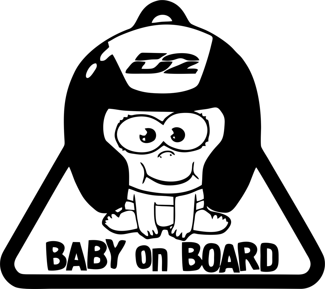 Вінілова наклейка  Racing Baby-on-board 15 х 17 см, фото 1