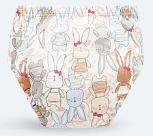 Тренувальні трусики для дітей  | багаторазові підгузки, розмір 90см (6-11кг), 1шт (зайчики беж)