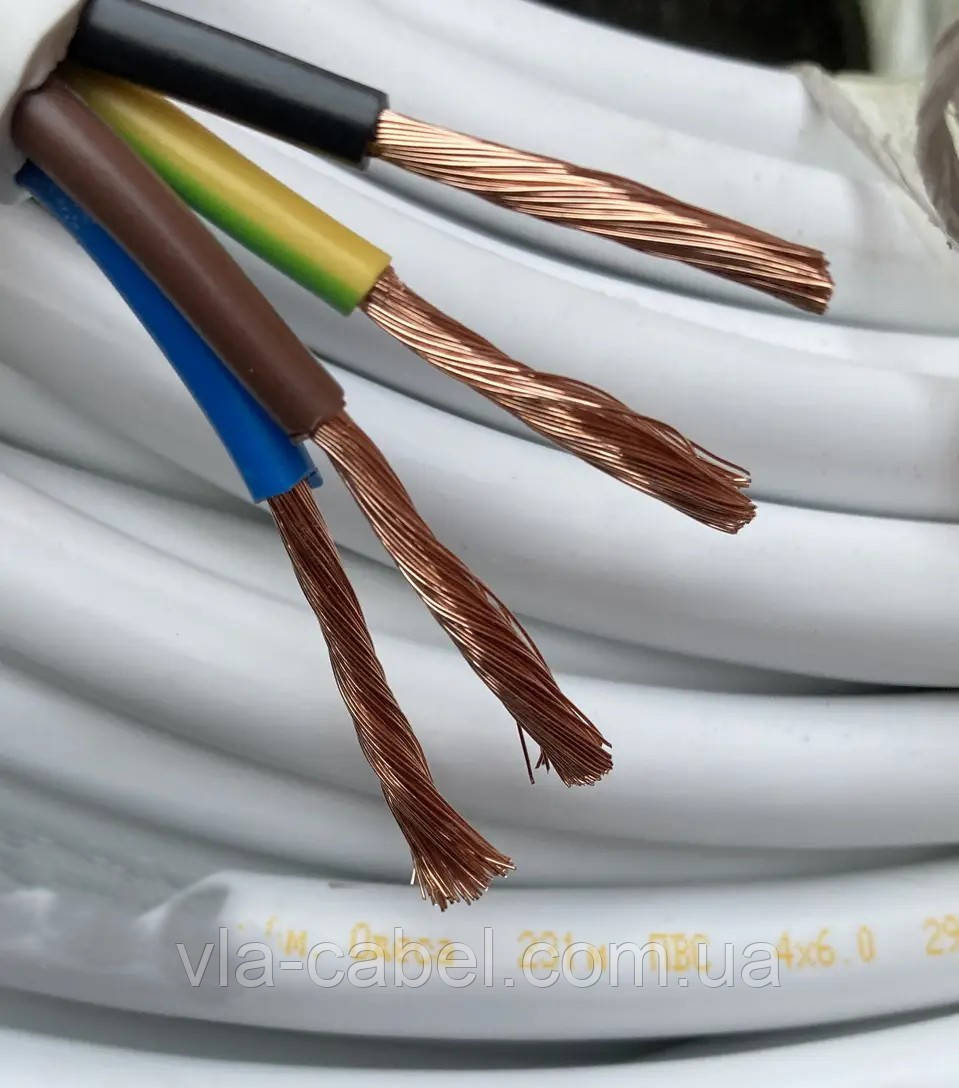 Кабель провід круглий ПВС 4х6 мідний силовий ГОСТ Одеса (кратно 5м), фото 1