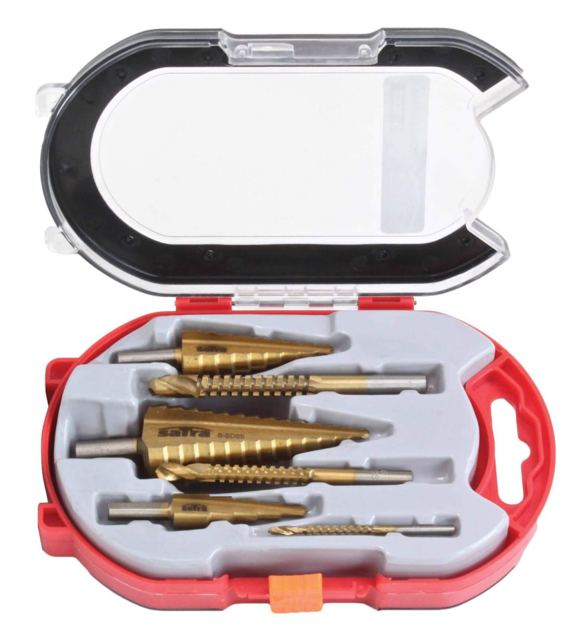 Набір ступінчастих свердел (+ фрези) 6 одиниць SATRA S-SDS6, фото 1